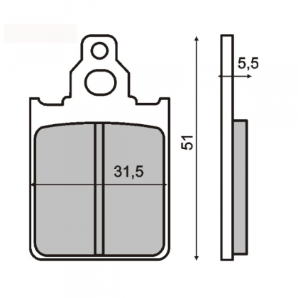 Placute frana Piaggio Quartz 50cc-Vespa Px 125cc/RMS 0160