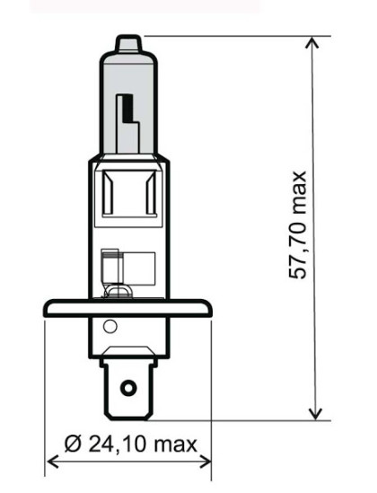 Bec albastru halogen H1 12V-55W / RMS 0030