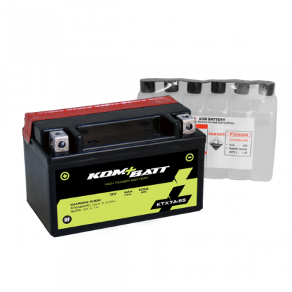 Baterie moto+electrolit Kombatt 12V6Ah (KTX7A-BS)/RMS 1030