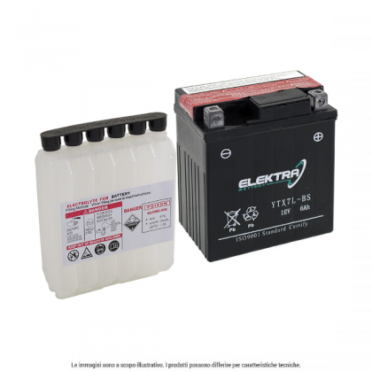 Baterie moto + electrolit Elektra 12V6Ah(YTX7L-BS)/RMS 0060