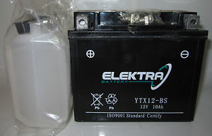 Baterie moto + electrolit Elektra 12V10Ah (YTX12-BS)/RMS 0110