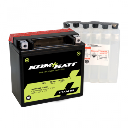 Baterie moto + electrolit KOMBATT 12V12Ah (KTX14-BS)/RMS 1160
