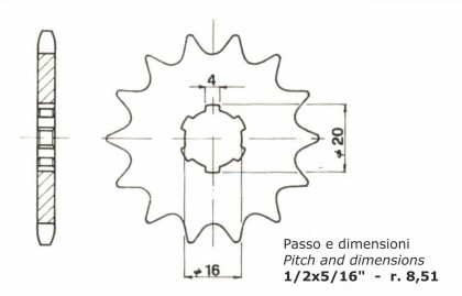 Pinion fata Cagiva 125 SST Z14/CIF 0442