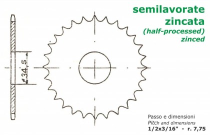 Pinion spate moped plin Z40/CIF